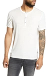 John Varvatos Henley Short Sleeve T-shirt In White