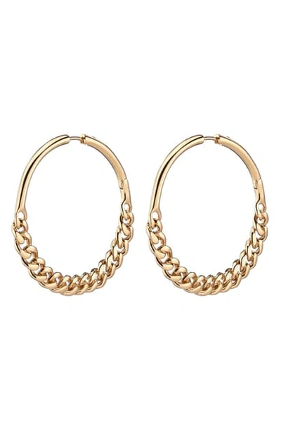 Demarson Cristy Chain Hoop Earrings In Gold