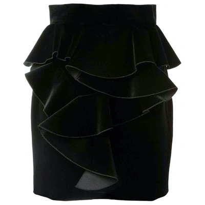 Pre-owned Balmain Black Velvet Skirt