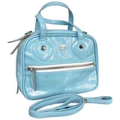 Pre-owned Courrèges Blue Patent Leather Handbag