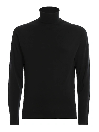 John Smedley Merino Wool Rollneck Cherwell Jumper In Black