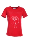 MOSCHINO DOUBLE QUESTION MARK T-SHIRT IN RED