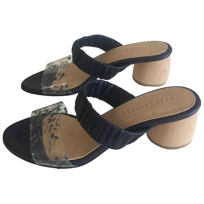 Pre-owned Dear Frances Leather Sandal In Navy
