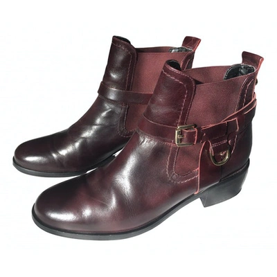 Pre-owned Kurt Geiger Burgundy Leather Boots