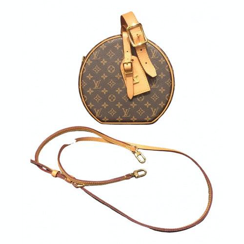 Pre-Owned Louis Vuitton Boîte Chapeau Souple Brown Cloth Handbag | ModeSens