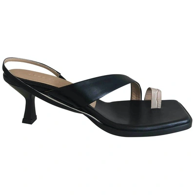 Pre-owned Dear Frances Black Leather Sandals