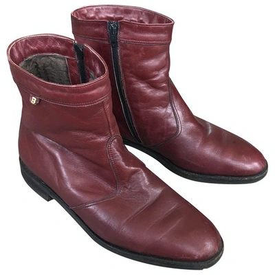 Pre-owned Bally Burgundy Leather Boots