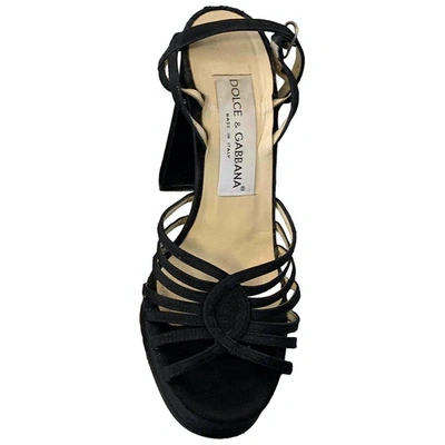 Pre-owned Dolce & Gabbana Cloth Sandals In Black