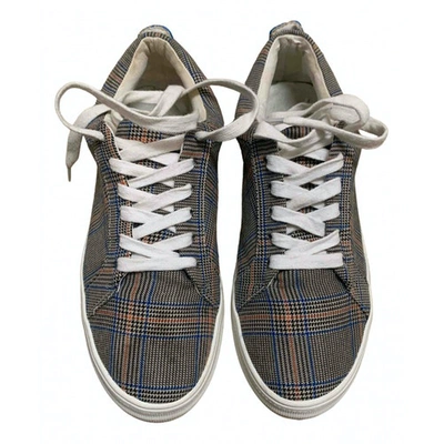 Pre-owned Topshop Leather Trainers In Grey