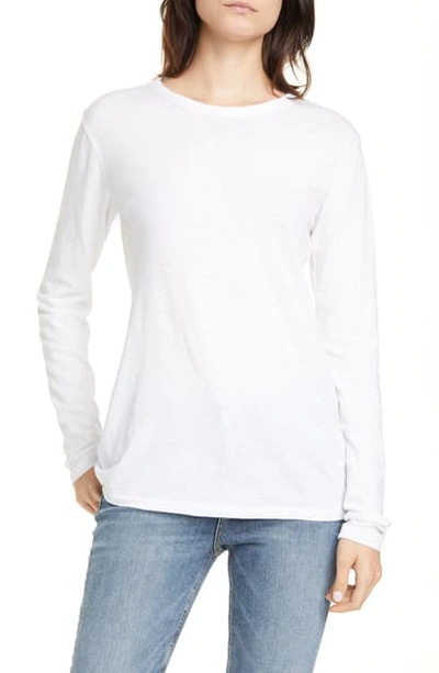 Rag & Bone Icon Luca Slim Long Sleeve Tee In White