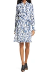 Tory Burch Deneuve Francesca Dimattio Print Dress In Blue Branches