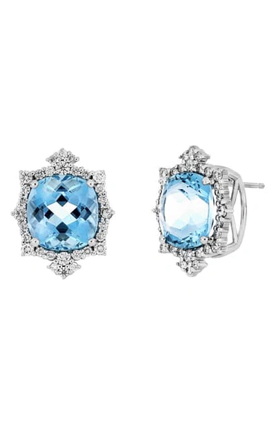 Bony Levy Aquamarine Stud Earrings In White Gold