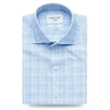 LEDBURY MEN'S BLUE GINBY PLAID DRESS SHIRT CLASSIC,1W18F3-051-600-16-35