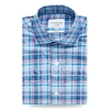 LEDBURY MEN'S PLUM WAITS PLAID CASUAL SHIRT PLUM PURPLE CLASSIC COTTON,1W18A5-091-405-L-35