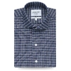 LEDBURY MEN'S CADET BLUE WILDWOOD WINDOWPANE CASUAL SHIRT CLASSIC COTTON,1W17AS-091-602-L-35