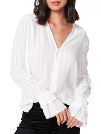 Paige Jeans Symona Ruffle Cuff Blouse In White