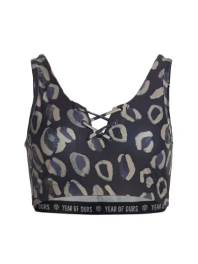 Years Of Ours Leopard Football Sports Bra In Black Leopard