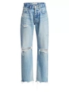 MOUSSY VINTAGE Odessa Distressed Wide Straight-Leg Jeans