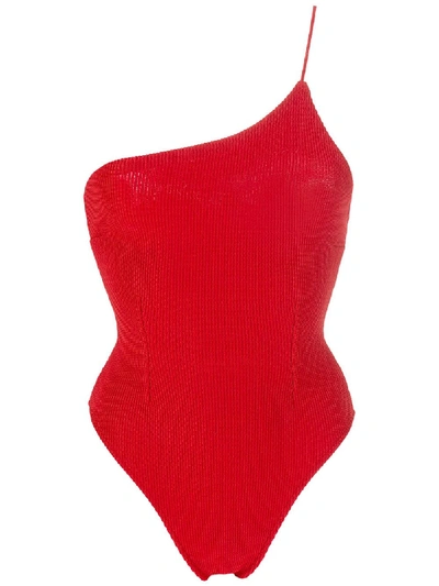 Haight Knit One Shoulder Bodysuit In Red