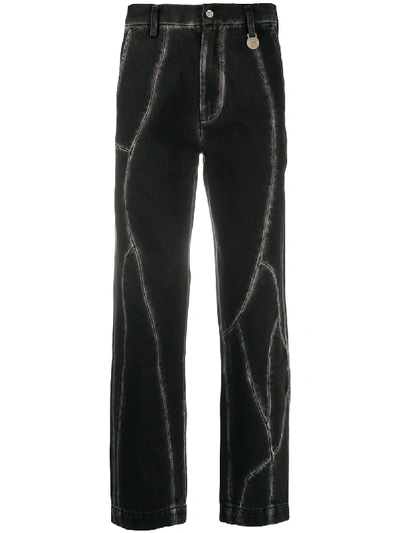 Xander Zhou Distressed-effect Panelled Trousers In Black