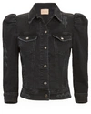 Retroféte Ada Cropped Denim Jacket In Black