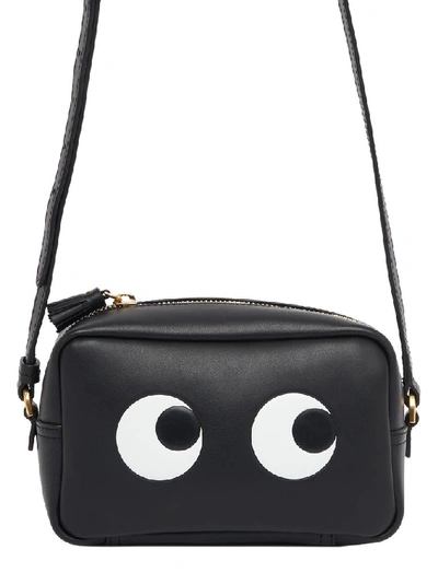 Anya Hindmarch Circus皮革迷你眼睛斜挎包 In Black