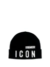 Dsquared2 Icon Embroidered Beanie Hat In Black