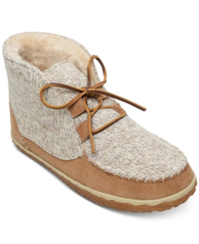 Minnetonka Torrey Faux Fur Lined Slipper Bootie In Beige