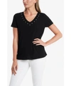 VINCE CAMUTO WOMEN'S STUDDED V-NECK TOP