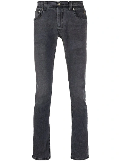 Etro Embroidered Logo Skinny Jeans In Grey
