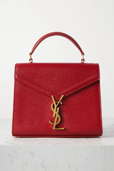 Saint Laurent Women's Mini Cassandra Leather Satchel In Rouge Eros