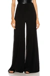 Norma Kamali High-rise Satin Wide-leg Pants In Black