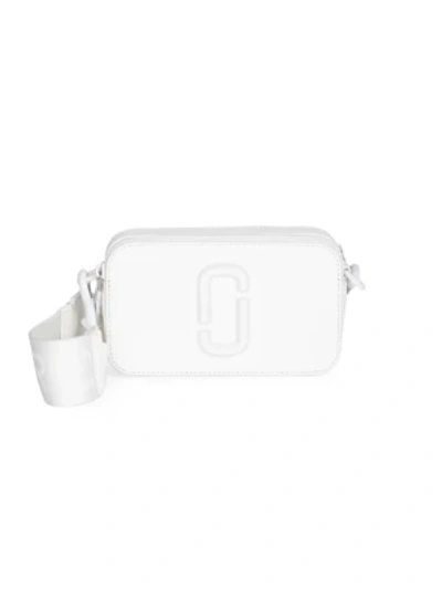 Marc Jacobs The Snapshot Dtm Coated Leather Camera Bag In Moon White