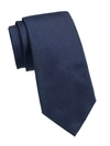 Ermenegildo Zegna Essential Micro Silk Tie In Navy