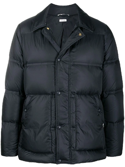 Thom Browne Collared Down Jacket In Blue