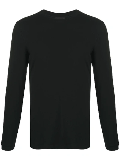 Giorgio Armani Official Store Crew-neck T-shirt In Stretch Viscose Jersey In Black
