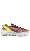 Nike Space Hippie 04 Space Waste Flyknit Sneakers In Lemon Venom/black/light Arctic Pink