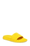 Fendi Diagonal Logo Pool Slides In Yellow