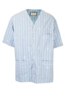 GUCCI GUCCI MEN'S LIGHT BLUE COTTON SHIRT,618919ZAEQH4234 48