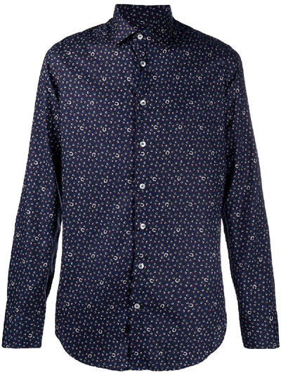 Etro Printed Button-up Shirt In Blue