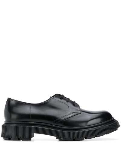 Adieu Tread-sole Leather Derby Shoes In Black