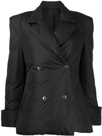 Khrisjoy Down-feather Double-breasted Blazer In Black