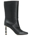 ALEVÌ SQUARE-TOE LEATHER BOOTS