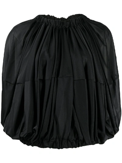 Comme Des Garçons Draped Balloon Blouse In Black