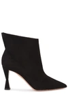 AQUAZZURA SKY 85 BLACK SUEDE ANKLE BOOTS,3893006