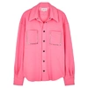 NATASHA ZINKO PINK STUD-EMBELLISHED JERSEY SHIRT,3268603