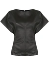 RICK OWENS NASKA LEATHER-LOOK TOP