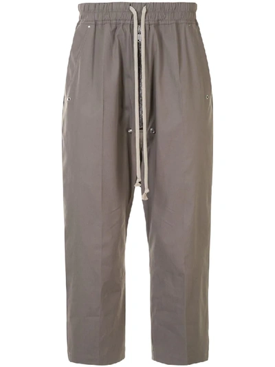 Rick Owens Tapered-leg Cropped Trousers In Grey