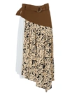 Proenza Schouler Belted Asymmetric Paneled Crepe Midi Skirt