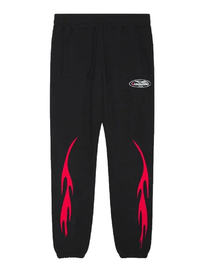 Nasaseasons Black And Red Flame Print Joggers